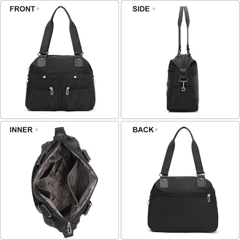 RNIEGA Tote Bag for Women Large Capacity Nylon Handbag Portable Zippered Casual Bag Multiple Color Purse for Travel, Work in Saudi Arabia