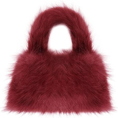 HAOAN Trendy Faux Fur Handbag Purse Furry Hobo Bag Fuzzy Tote Bag for Women in Saudi Arabia