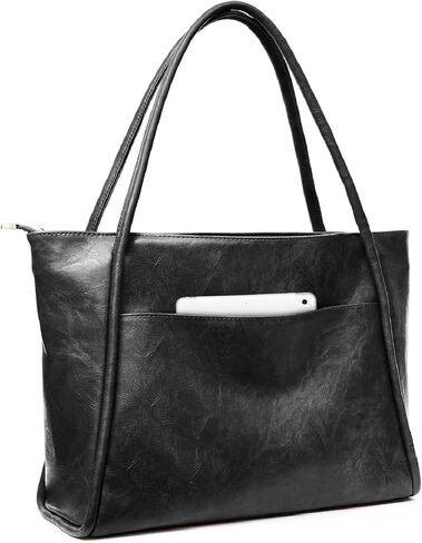 Large Tote Bag for Women 16L Work Tote Purse with Zipper Vegan Leather Ladies Handbags in Saudi Arabia