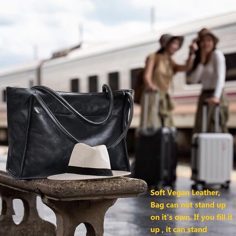 Large Tote Bag for Women 16L Work Tote Purse with Zipper Vegan Leather Ladies Handbags in Saudi Arabia