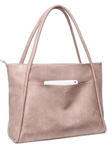 Large Tote Bag for Women 16L Work Tote Purse with Zipper Vegan Leather Ladies Handbags in Saudi Arabia
