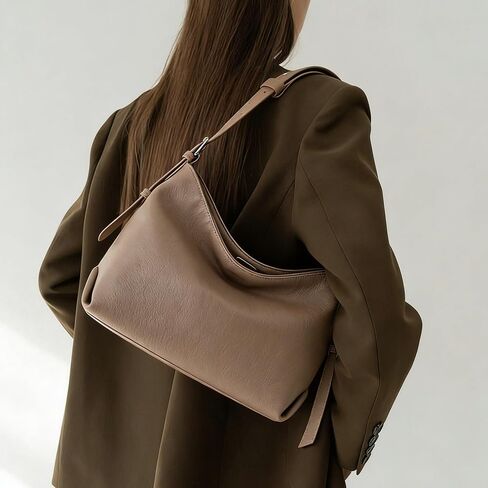 GEMIU Leather Hobo Bags for Women, Small Soft Shoulder Purse Slouchy Tote Handbags for Work Travel Casual Outings in Saudi Arabia