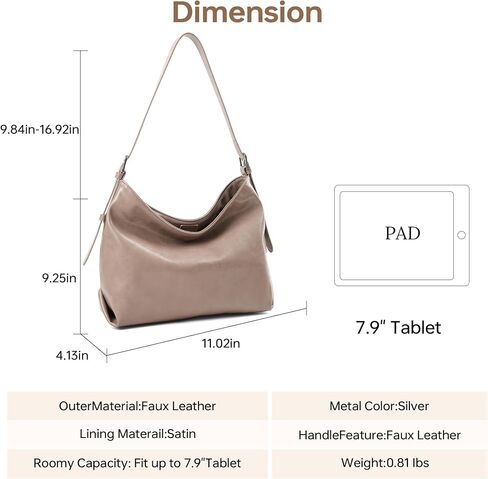 GEMIU Leather Hobo Bags for Women, Small Soft Shoulder Purse Slouchy Tote Handbags for Work Travel Casual Outings in Saudi Arabia