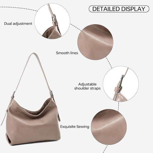 GEMIU Leather Hobo Bags for Women, Small Soft Shoulder Purse Slouchy Tote Handbags for Work Travel Casual Outings in Saudi Arabia