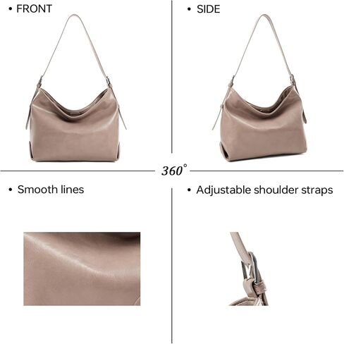 GEMIU Leather Hobo Bags for Women, Small Soft Shoulder Purse Slouchy Tote Handbags for Work Travel Casual Outings in Saudi Arabia