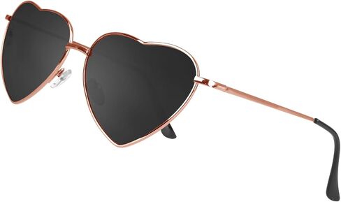 hoyuwak Polarized Heart Sunglasses for Women Men UV400 Protection Cute Fashion Metal Frame Glasses for Daily Accessories in Kuwait