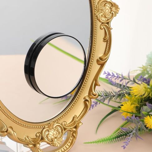 HEALLILY 3.46 Inch 5X Magnifying Mirror with 2 Suction Cups Compact Round Wall-Mounted Makeup Mirror for Bathroom Vanity and Travel Use in Kuwait