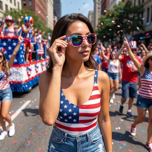 3 Pairs American Flag Sunglasses 4th of July Patriotic Square Sunglasses UV400 Protection USA Flag Sun Glasses for Women Men Independence Day Memorial Day Parade Party Favors in Saudi Arabia