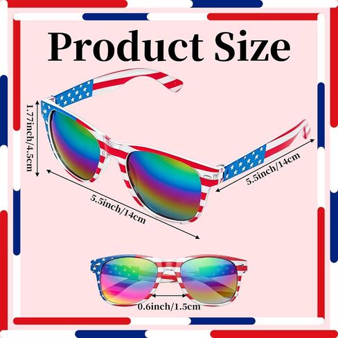 3 Pairs American Flag Sunglasses 4th of July Patriotic Square Sunglasses UV400 Protection USA Flag Sun Glasses for Women Men Independence Day Memorial Day Parade Party Favors in Saudi Arabia
