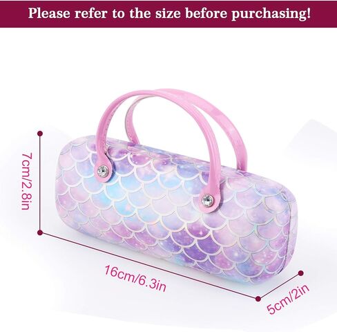 Hifot Mermaid Hard Eyeglass Case, Makeup Storage Bag Portable Sunglasses Pouch with Handle in Saudi Arabia