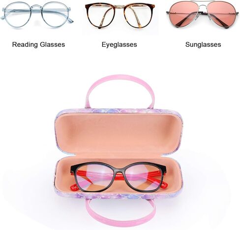 Hifot Mermaid Hard Eyeglass Case, Makeup Storage Bag Portable Sunglasses Pouch with Handle in Saudi Arabia