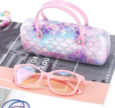 Hifot Mermaid Hard Eyeglass Case, Makeup Storage Bag Portable Sunglasses Pouch with Handle in Saudi Arabia