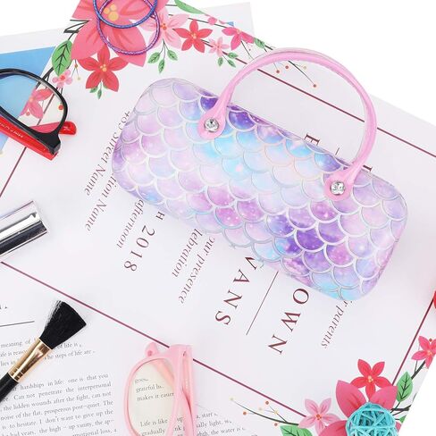 Hifot Mermaid Hard Eyeglass Case, Makeup Storage Bag Portable Sunglasses Pouch with Handle in Saudi Arabia