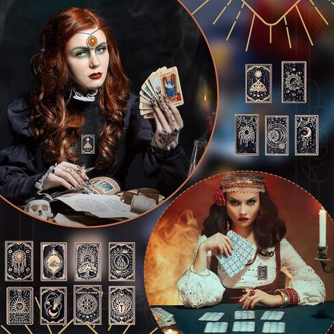 Batiyeer 26 Pcs Tarot Card Enamel Pins Bulk Halloween Cute Enamel Brooch Kit Tarot Card Pins Gothic Divination Brooch Decor Lapel Badge for Bag Backpacks Clothing in Kuwait