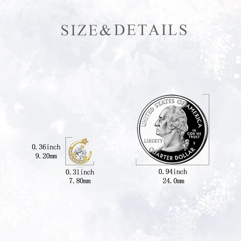 Moissanite Moon Earrings 925 Sterling Silver 4mm Birthstone Stud Earrings for Women 18K Gold Plated Moon and Star Jewelry Mother's Day Birthday Gifts for Wife Mom in Kuwait
