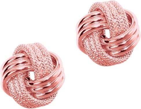 Floreo 14k Yellow Gold or White Gold or Rose Gold 7-9mm Polished & Diamond Cut Love Knot Stud Earrings in Saudi Arabia