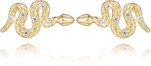 KKR Gold Earrings for Women 14K Gold Studs Earrings for Women Stud Snake Earring for Womens Studs Inspired by the Twisted Elegance of Snakes Stud Earring for Womens in Saudi Arabia