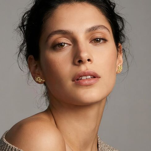 KKR Gold Earrings for Women 14K Gold Studs Earrings for Women Stud Snake Earring for Womens Studs Inspired by the Twisted Elegance of Snakes Stud Earring for Womens in Saudi Arabia