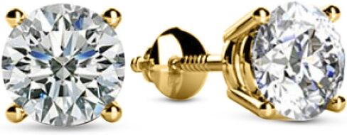 Houston Diamond District 0.25 to 4 Carat Natural Round Brilliant Solitaire Diamond Stud Earrings for Women 4 Prong Screw Back (G-H Color SI2-I1 Clarity) in Saudi Arabia