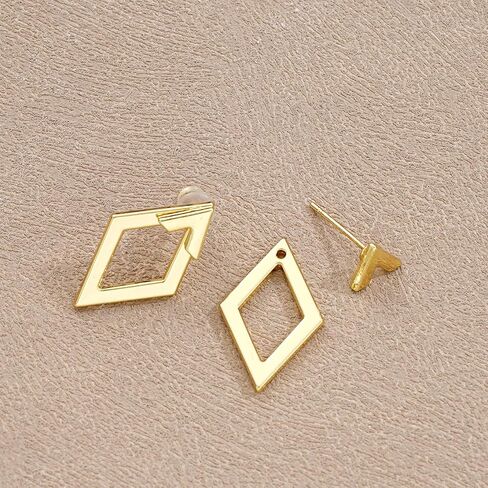 Diamond-Shaped Double-Layer Earrings for Women – Fashionable High-End Simple Design, Elegant & Chic Ladies Stud Earrings in Kuwait