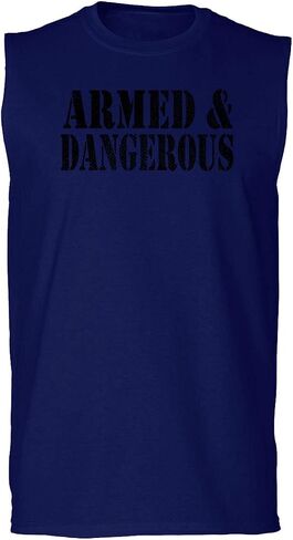 0338. Armed and Dangerous American Patriotic Military Style Men's Muscle Tank Sleeveles t Shirt in Saudi Arabia
