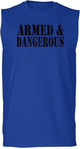 0338. Armed and Dangerous American Patriotic Military Style Men's Muscle Tank Sleeveles t Shirt in Saudi Arabia