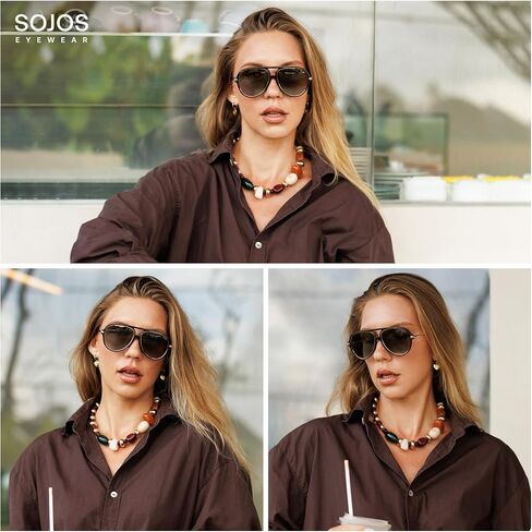 نظارات شمسية مستقطبة عصرية من SOJOS للنساء والرجال، كبيرة الحجم طراز الثمانينيات والتسعينيات SJ2684 in Kuwait