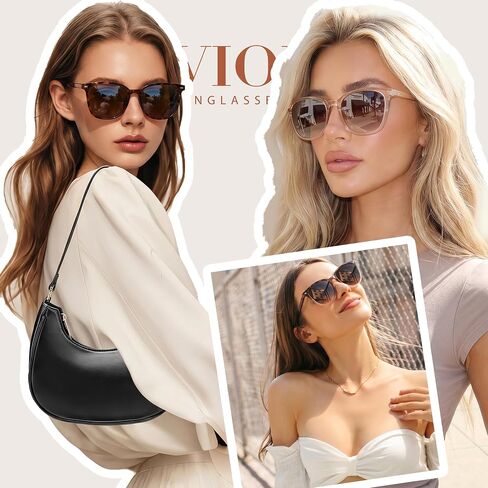 LVIOE Polarized Sunglasses for Women Designer Sun Glasses UV400 Protection Fashion Shades 2PC in Saudi Arabia