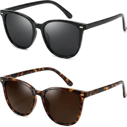 LVIOE Polarized Sunglasses for Women Designer Sun Glasses UV400 Protection Fashion Shades 2PC in Saudi Arabia