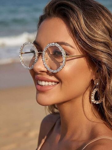 نظارات شمسية نسائية كبيرة الحجم من Wooee - نظارات شمسية عصرية للحماية من الأشعة فوق البنفسجية للحفلات اليومية in Kuwait