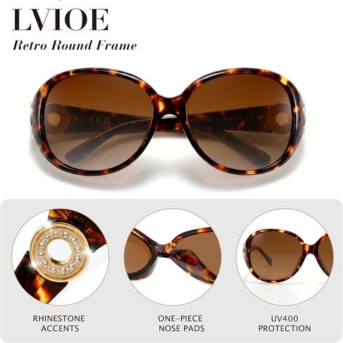 LVIOE Sunglasses for Women Trendy Polarized Sunglasses Wrap Around Sun Glasses with UV400 Protection in Saudi Arabia
