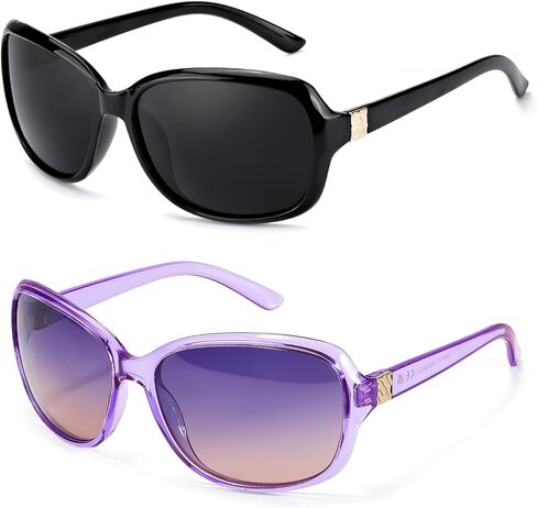 FIMILU Polarized Sunglasses Womens, Vintage Womens Sunglasses for Driving & Outdoor Sun Glasses UV400 Protection - 2PCS in Saudi Arabia