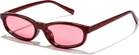 FancyPink Retro Cat Eye Sunglasses for Women Small 90s Style Sunnies Lightweight Shades Narrow Sun Glasses | Non-polarized in Saudi Arabia