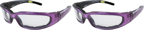 Birdz Eyewear Chill Women's Motorcycle Sunglasses Padded Purple Frame with Clear Lenses in Kuwait