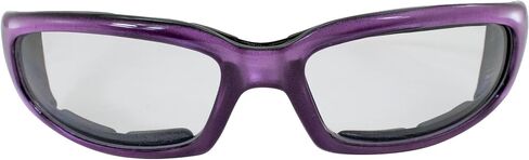 Birdz Eyewear Chill Women's Motorcycle Sunglasses Padded Purple Frame with Clear Lenses in Kuwait
