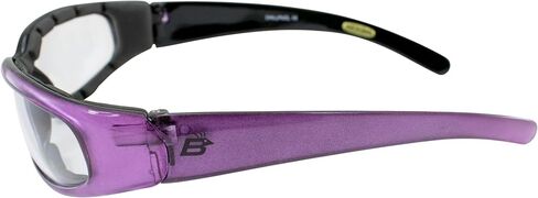 Birdz Eyewear Chill Women's Motorcycle Sunglasses Padded Purple Frame with Clear Lenses in Kuwait