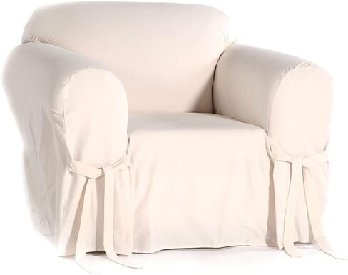 Classic Slipcovers Cotton Duck One Piece Chair Slipcover in White in Saudi Arabia