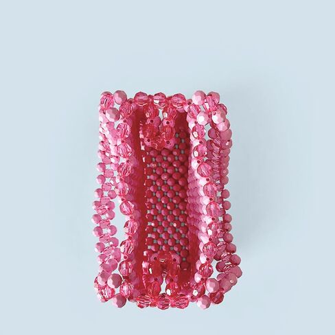 Women Bead Clutch Purse,Evening Bags, Square Shoulder Bag, Handbags for Party Wedding Travel(Pink) in Kuwait