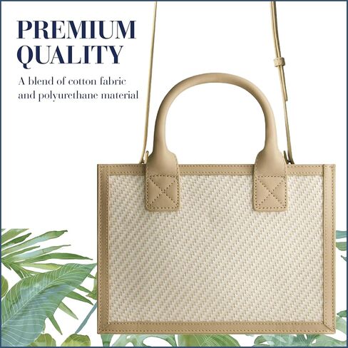 Tommy Bahama Tote Bag, Women's Casual Everyday Shoulder Bag with Soft Woven Design and Adjustable Shoulder Strap, Tan/White in Kuwait