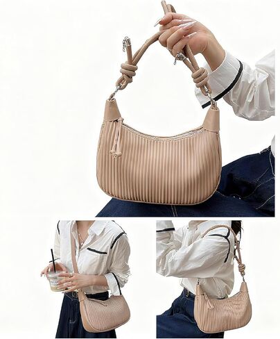 Women Crescent Shoulder Bag Vegan Leather Hobo Tote Purse Retro Cute Crossbody Bag Y2K Underarm Clutch Purses Sling Handbags in Saudi Arabia
