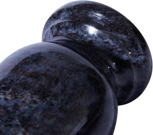 Cemetery Granite Vase for Grave, Natural Bahama Blue Stone Heavy Headstone Flower Holder with Drainage Hole, Set of 2 in Saudi Arabia