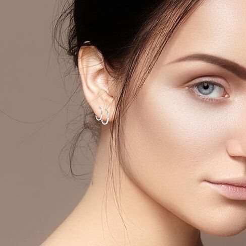 3 Pairs Silver Hoop Earrings for Women Hypoallergenic Small Cartilage Hoop Earrings Set 14K White Gold Plated Lightweight Huggie Earrings for Jewelry Gift,(Silver 8mm,10mm,12mm) in Saudi Arabia