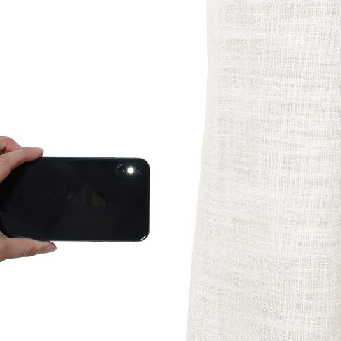 TWOPAGES Off White Polyester Linen 96 Inches Long Thermal Insulated Curtain with Pinch Pleated and Back Tab Blackout Textured Drape for Bedroom Living Room Double Layer Curtain (52Wx96L, 1 Panel) in Saudi Arabia
