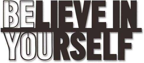 Believe in Yourself Metal Wall Art - Quotes Wall Decor, Inspirational Wall Art for Home, Office & Gym, Positive Affirmations Wall Decor, Motivational Gift for Christmas, Birthday 14.5in x 6.3in in Kuwait