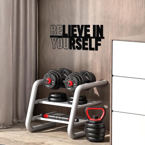 Believe in Yourself Metal Wall Art - Quotes Wall Decor, Inspirational Wall Art for Home, Office & Gym, Positive Affirmations Wall Decor, Motivational Gift for Christmas, Birthday 14.5in x 6.3in in Kuwait