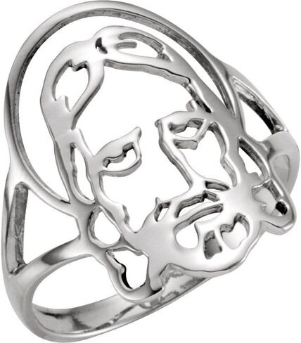 Bonyak Jewelry Sterling Silver Face of Jesus Ring Flawless, Size 8 in Saudi Arabia
