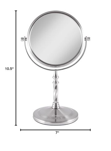 Zadro 7" W x 10" H Round Non-Lighted Makeup Mirror 5X 1X Magnifying Makeup Mirrors Rotating Head Makeup Mirror for Desk in Saudi Arabia