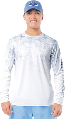 Guy Harvey Men’s Eco Cast UPF 50 Ombre Performance Long Sleeve Fishing Shirt in Kuwait