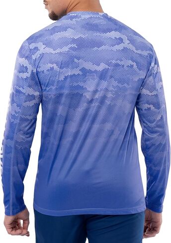 Guy Harvey Men’s Eco Cast UPF 50 Ombre Performance Long Sleeve Fishing Shirt in Kuwait