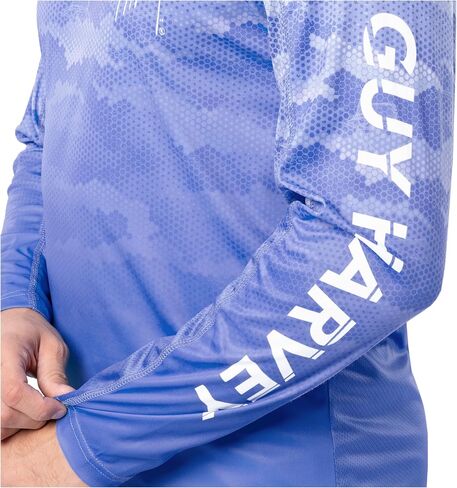 Guy Harvey Men’s Eco Cast UPF 50 Ombre Performance Long Sleeve Fishing Shirt in Kuwait